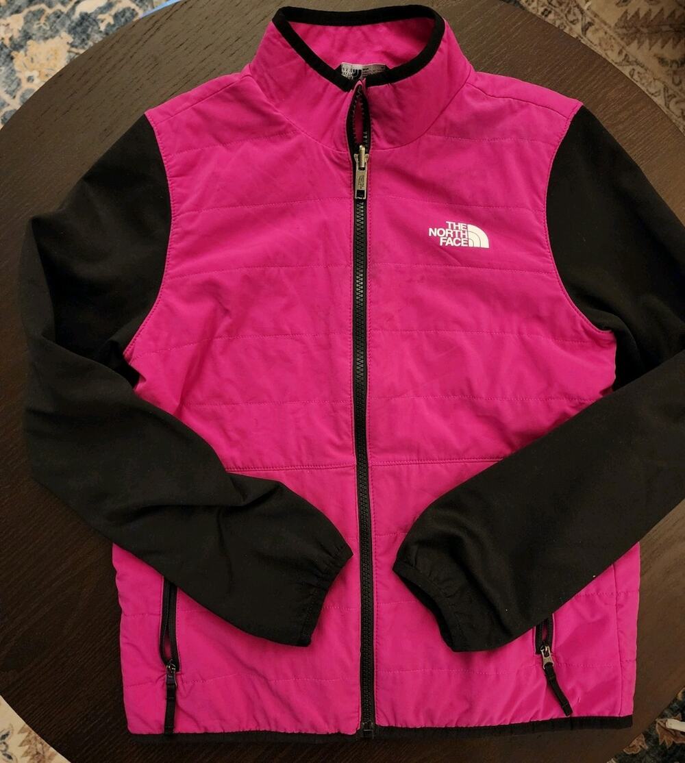 The North Face Youth Medium 10 Hot Pink Black Quilted Lightweight Jacket M
